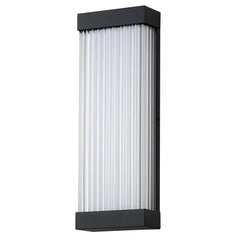 Acropolis 22" LED Outdoor Sconce by ET2 Lighting in Black, front view