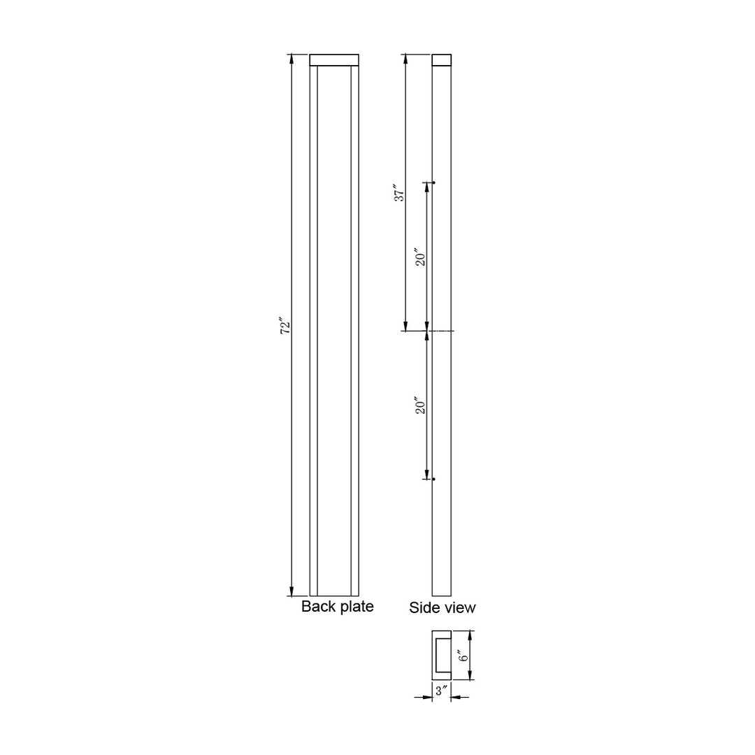 Liquid 72 LED Outdoor Wall Sconce by Studio M Lighting – line drawing