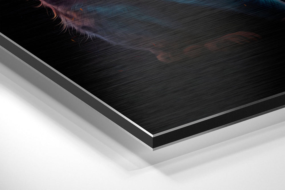 Cat Brushed Aluminum Dibond Wall Art.