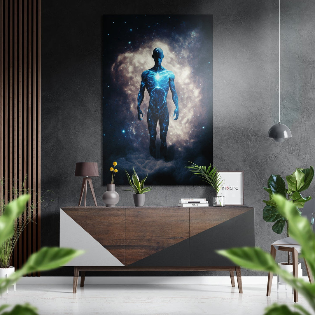 Man  Brushed Aluminum Dibond Wall Art.