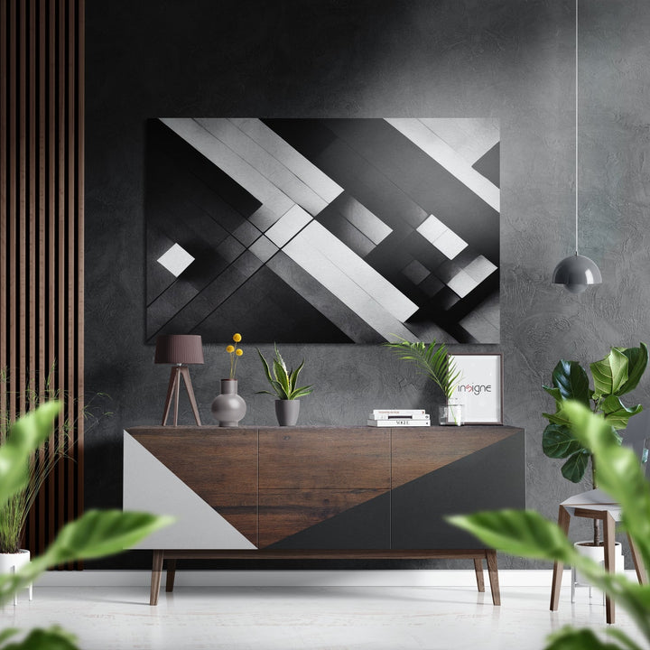 Shapes Brushed Aluminum Dibond Wall Art.
