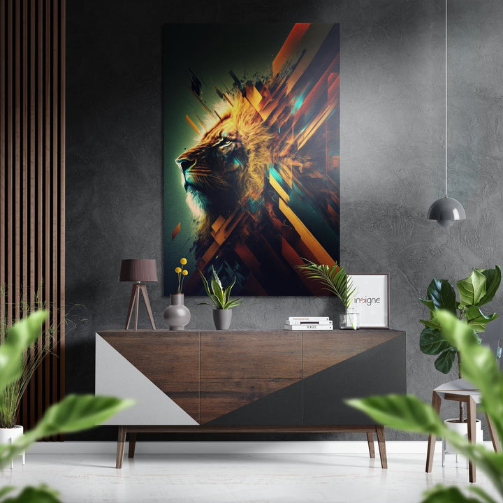 Lion Brushed Aluminum Dibond Wall Art.