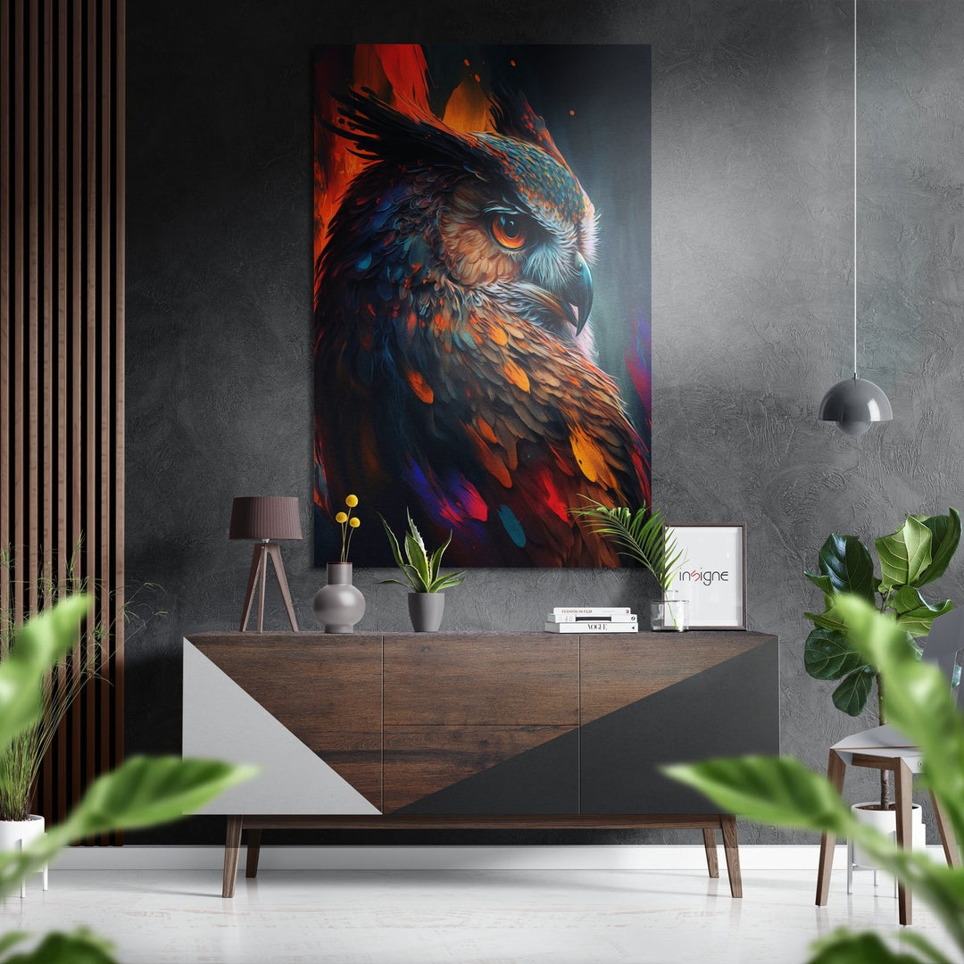 Owl Brushed Aluminum Dibond Wall Art.
