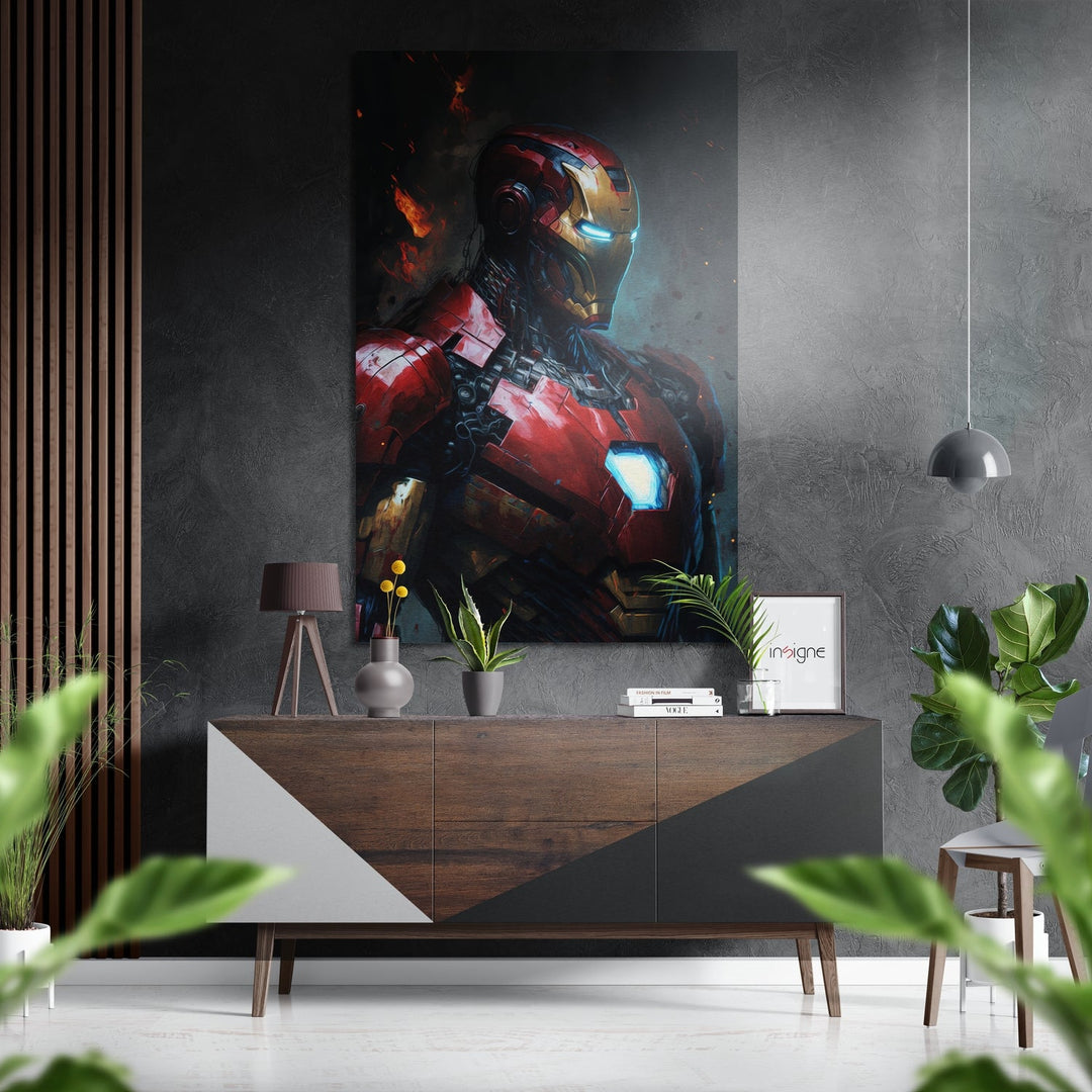 Iron Man Brushed Aluminum Dibond Wall Art Insigne