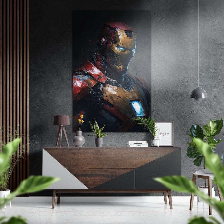 Iron Man Brushed Aluminum Dibond Wall Art Insigne
