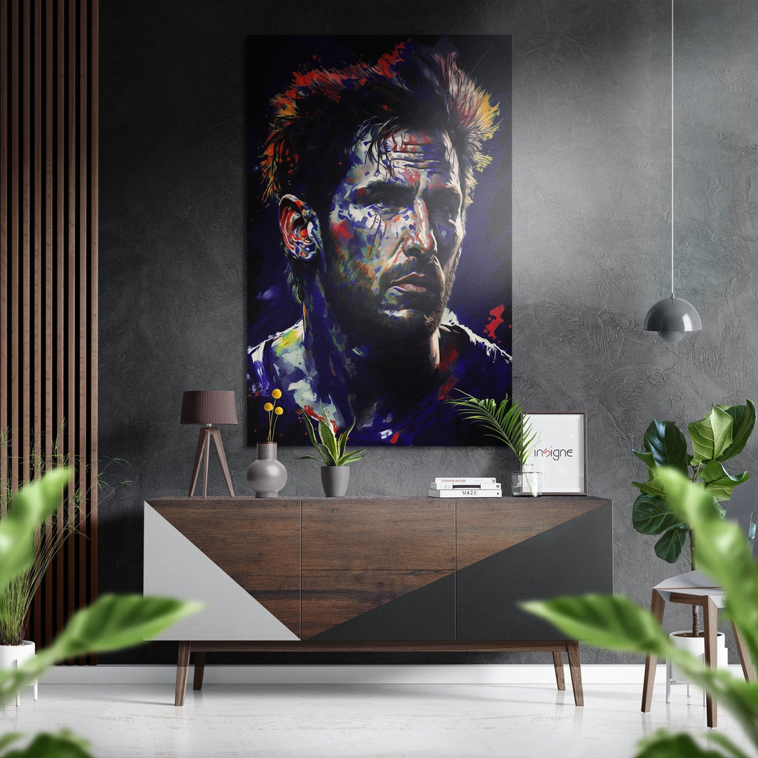 Messi Brushed Aluminum Dibond Wall Art.