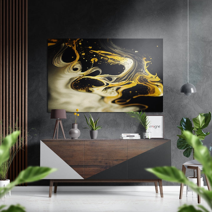 Abstract Brushed Aluminum Dibond Wall Art.