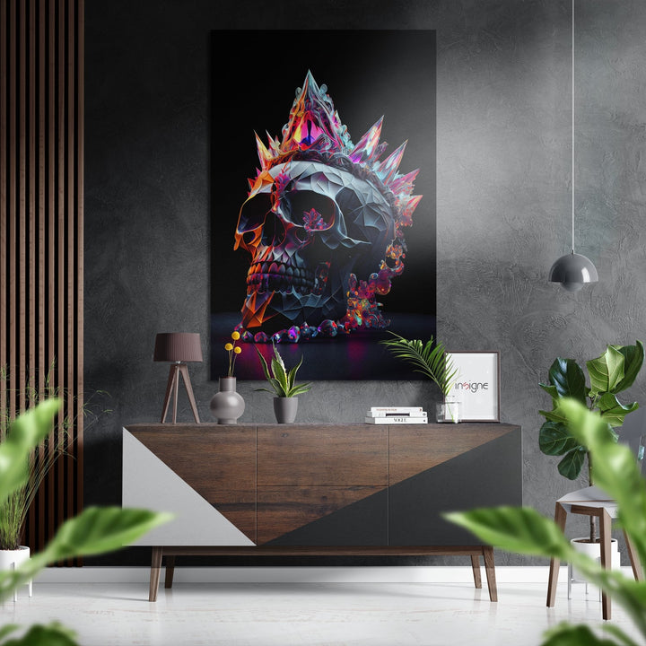 Skull Brushed Aluminum Dibond Wall Art.