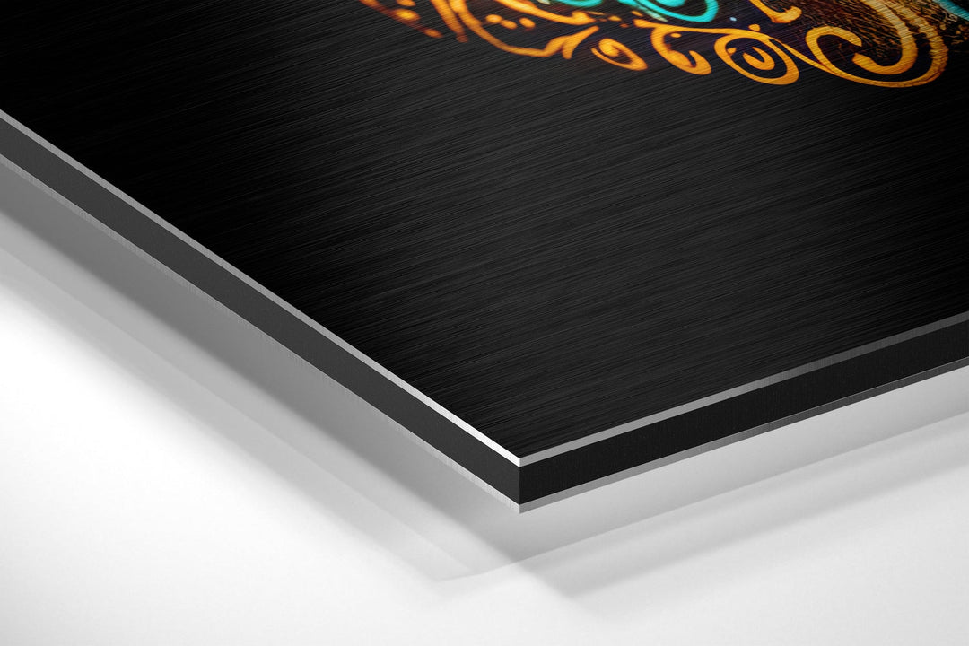 Skull in Colors Brushed Aluminum Dibond Wall Art.