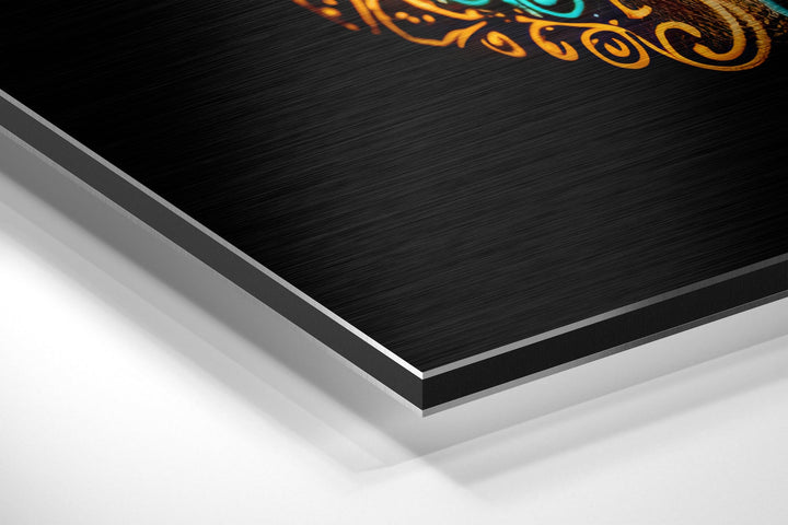 Skull in Colors Brushed Aluminum Dibond Wall Art.