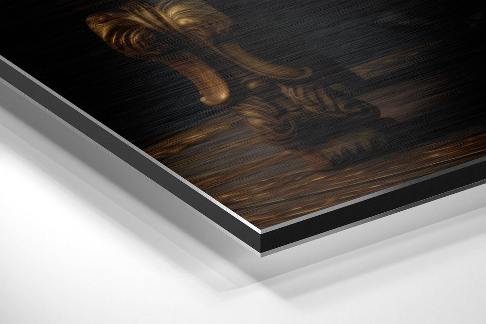 Elvis in Throne Brushed Aluminum Dibond Wall Art.