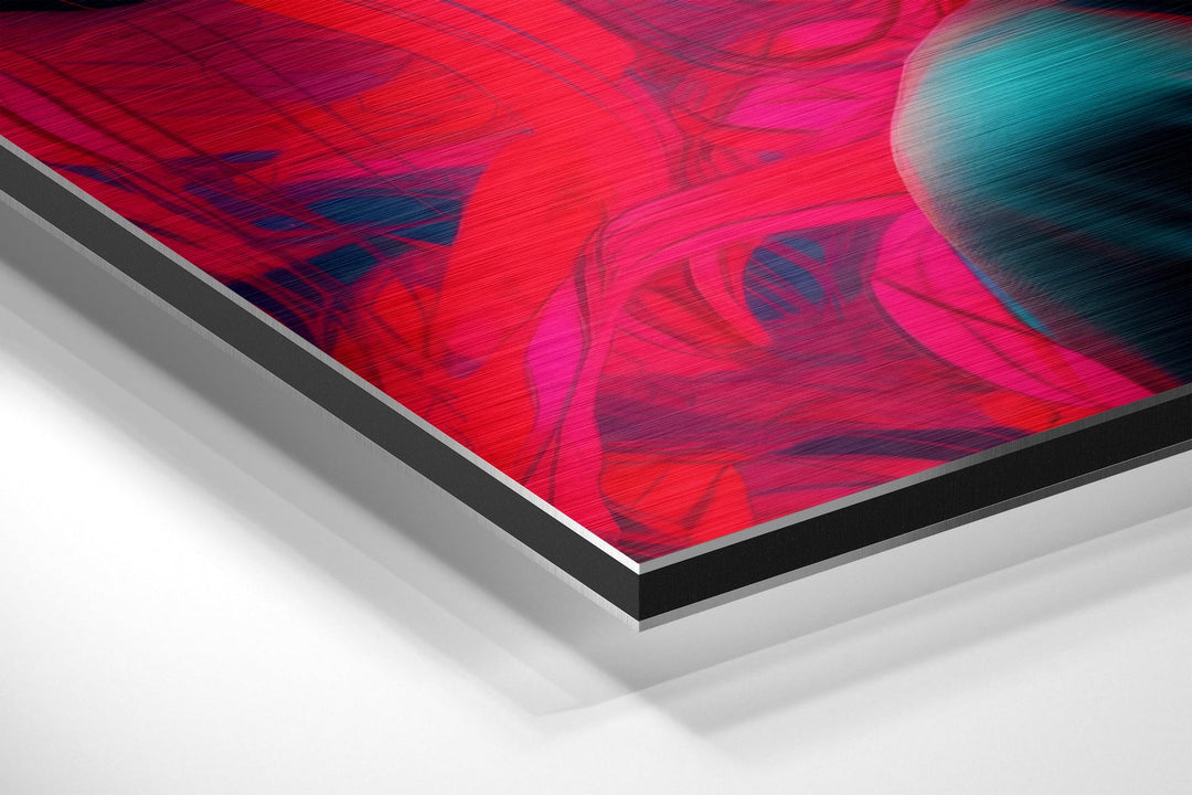 Woman and the Red Brushed Aluminum Dibond Wall Art.