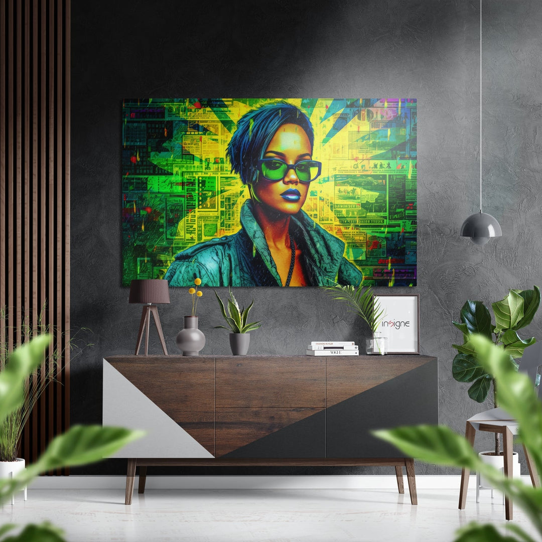Cool Girl Brushed Aluminum Dibond Wall Art.