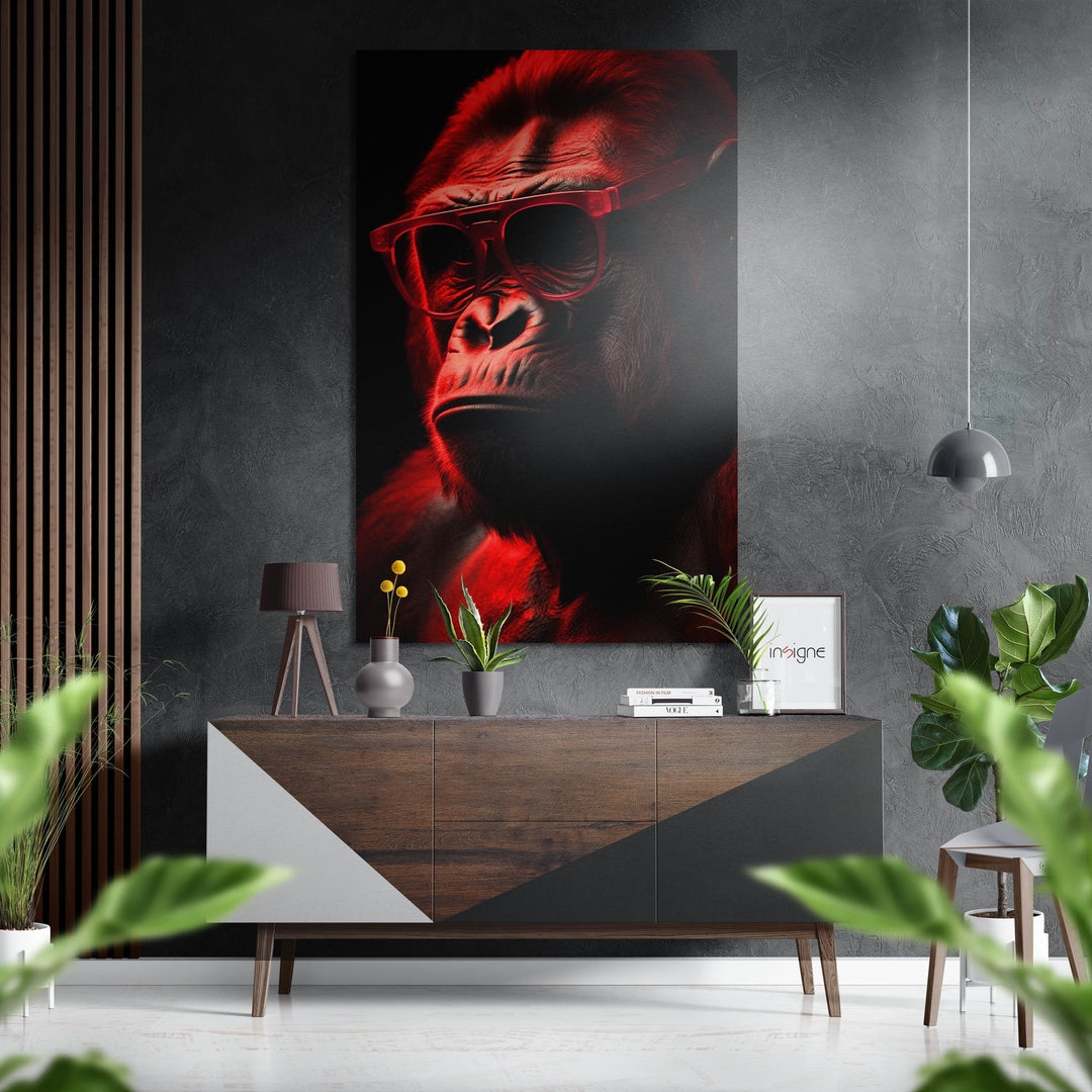 Wise Monkey Brushed Aluminum Dibond Wall Art.