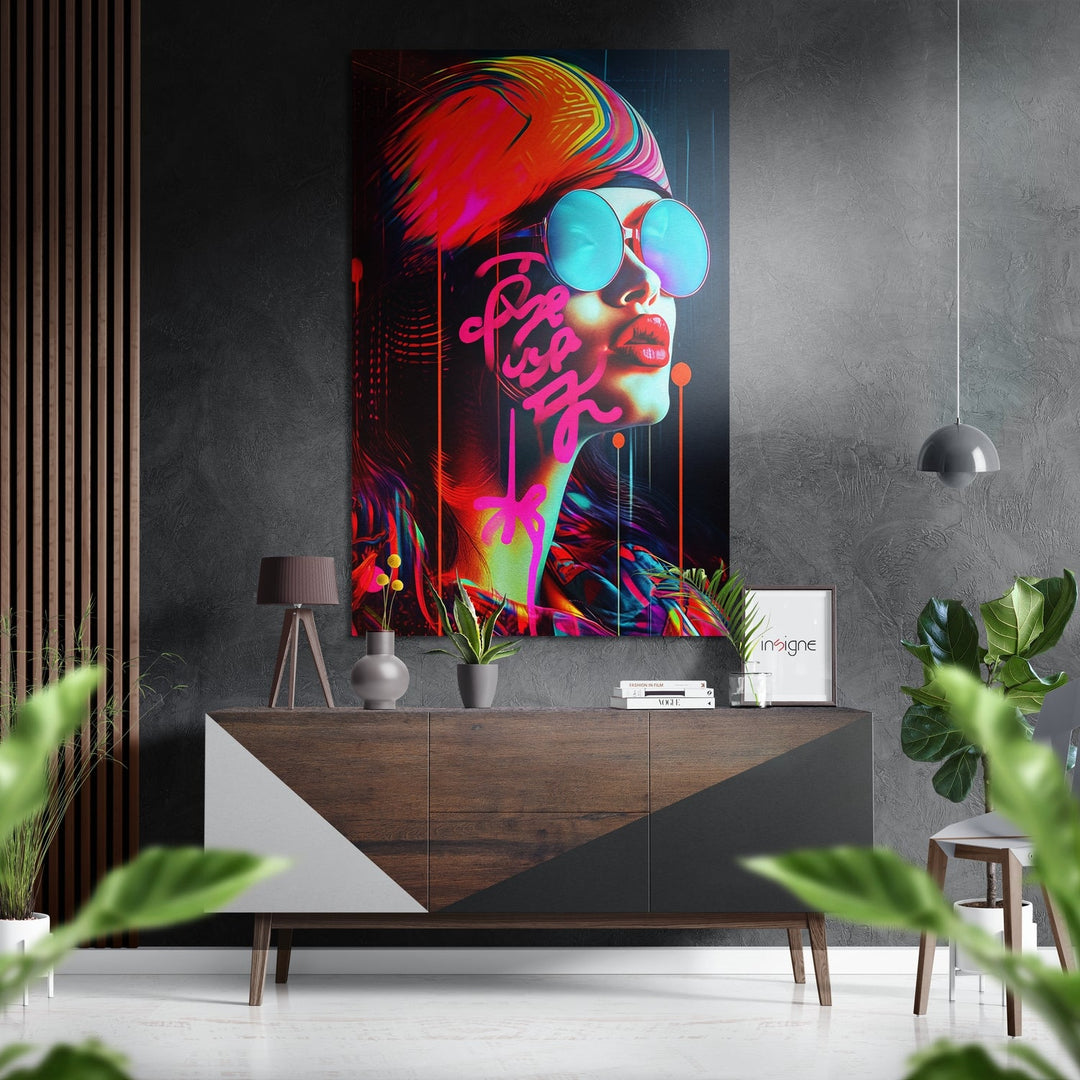 Woman Brushed Aluminum Dibond Wall Art.