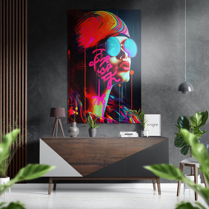 Woman Brushed Aluminum Dibond Wall Art.