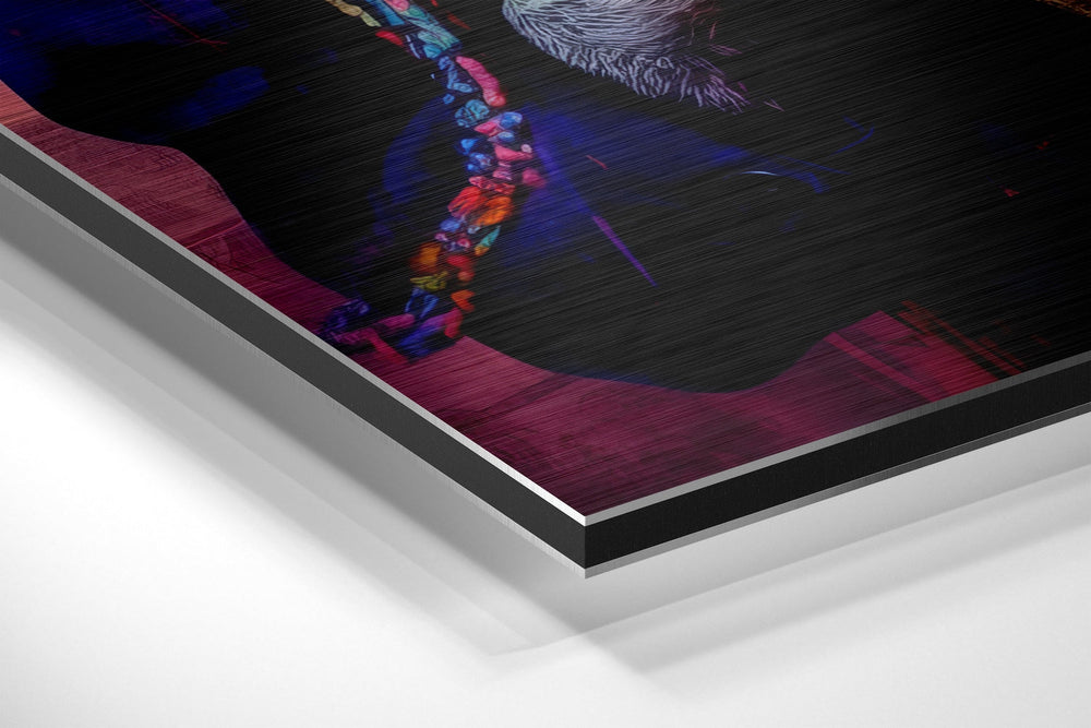 Little Monkey Brushed Aluminum Dibond Wall Art.