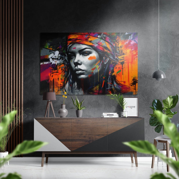 Woman Brushed Aluminum Dibond Wall Art.