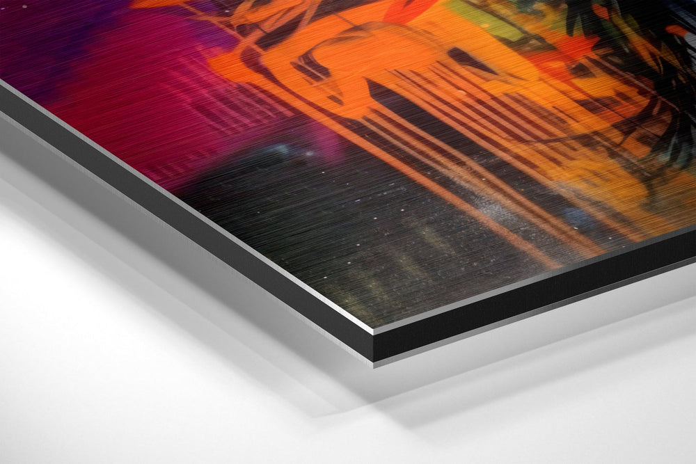Woman Brushed Aluminum Dibond Wall Art.