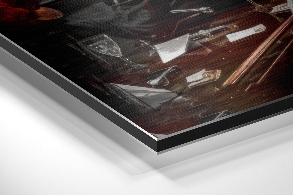 Woman in a Bar Brushed Aluminum Dibond Wall Art.