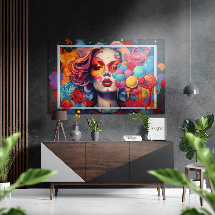 Woman Brushed Aluminum Dibond Wall Art.