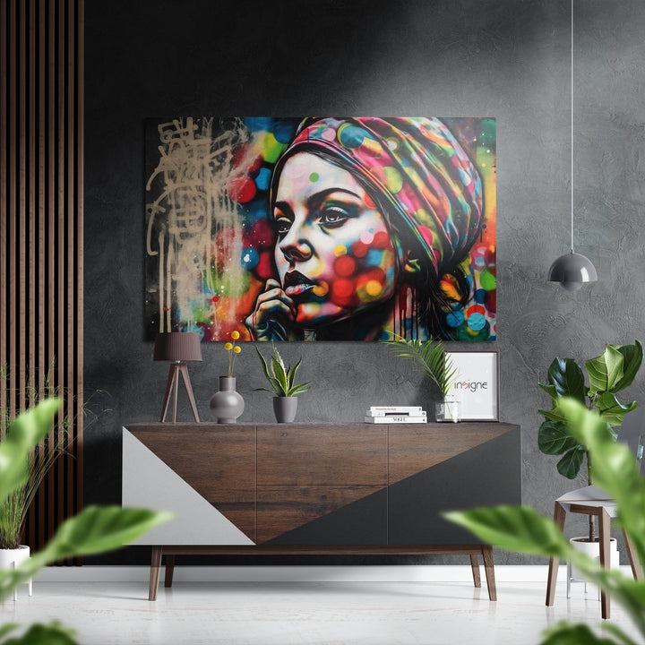 Woman Brushed Aluminum Dibond Wall Art.