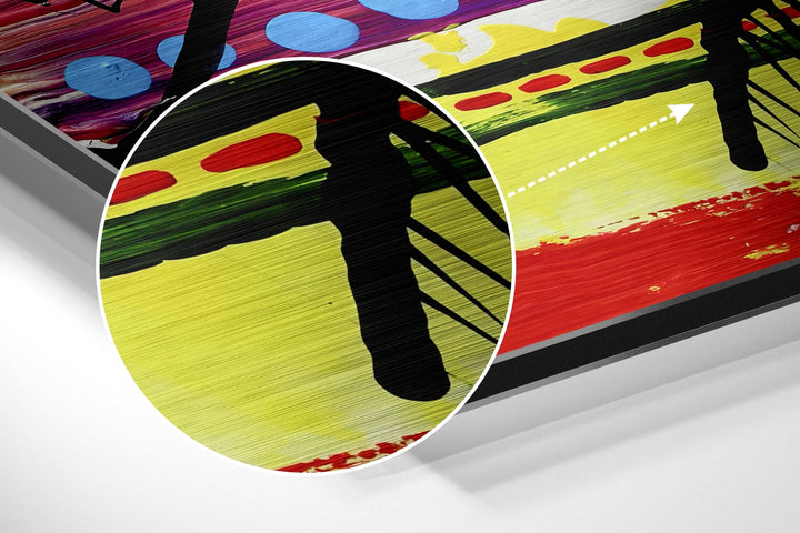 Kandinsky Style Brushed Aluminum Dibond Wall Art.