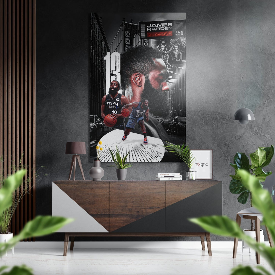 James Harden Brushed Aluminum Dibond Wall Art.