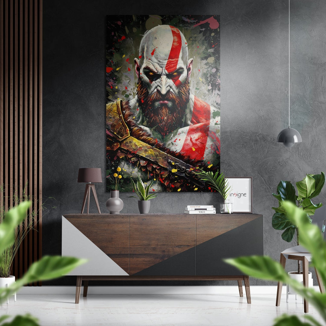 Kratos - God of War Brushed Aluminum Dibond Wall Art.