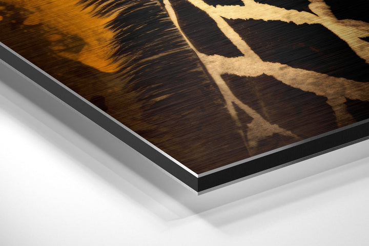 Happy Giraffe Brushed Aluminum Dibond Wall Art.