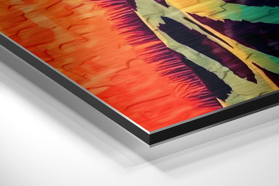 Happy Giraffe Brushed Aluminum Dibond Wall Art.