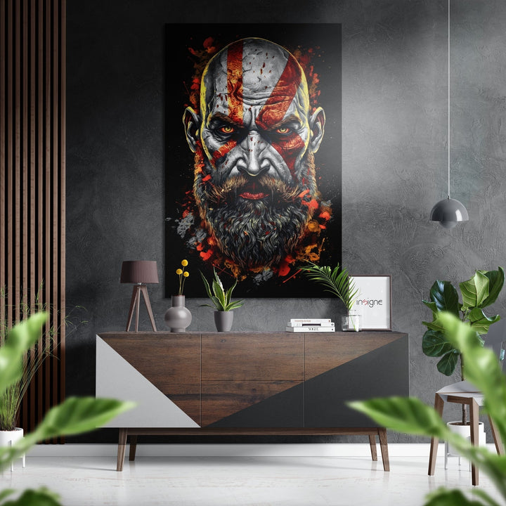 Kratos - God of War Brushed Aluminum Dibond Wall Art.