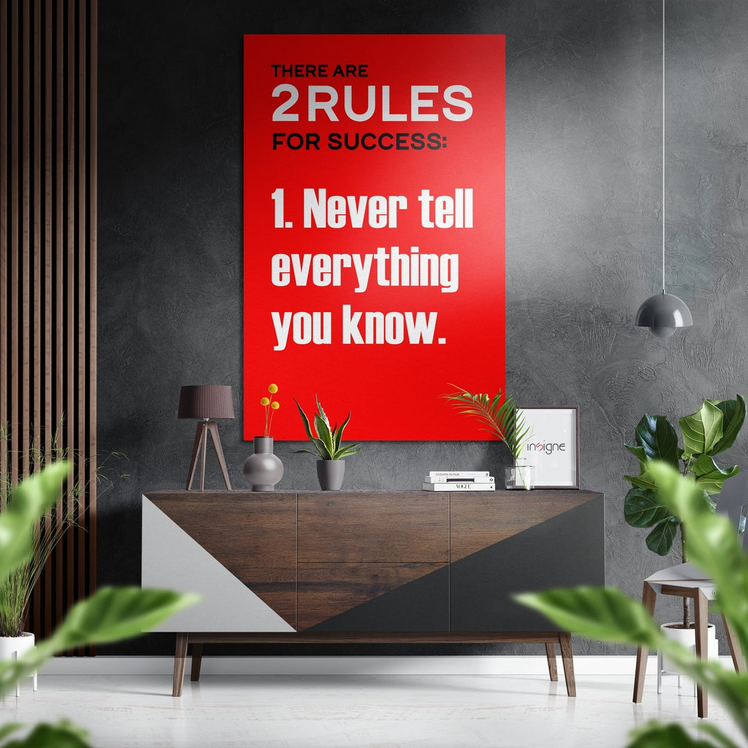 Never Tell Brushed Aluminum Dibond Wall Art.