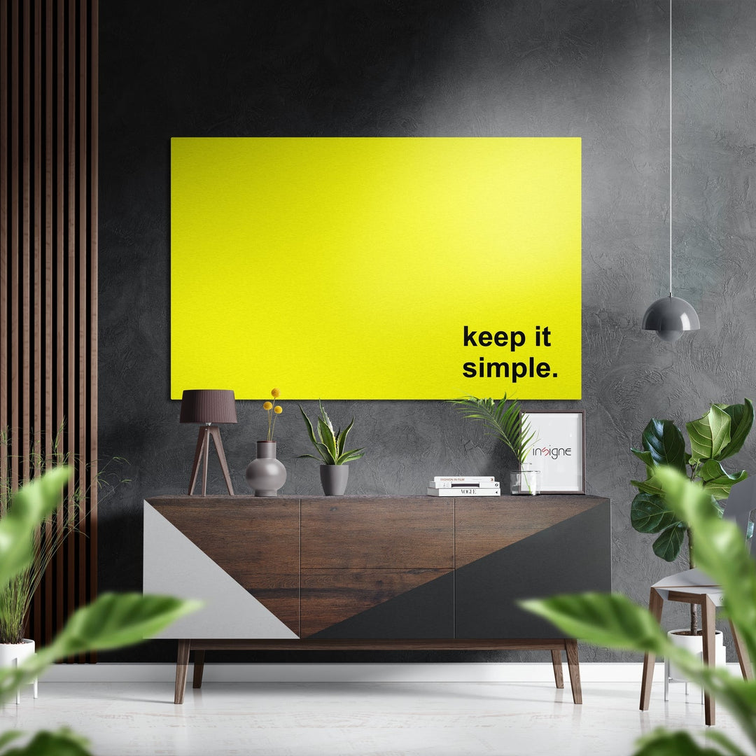 Keep It Simple Brushed Aluminum Dibond Wall Art.