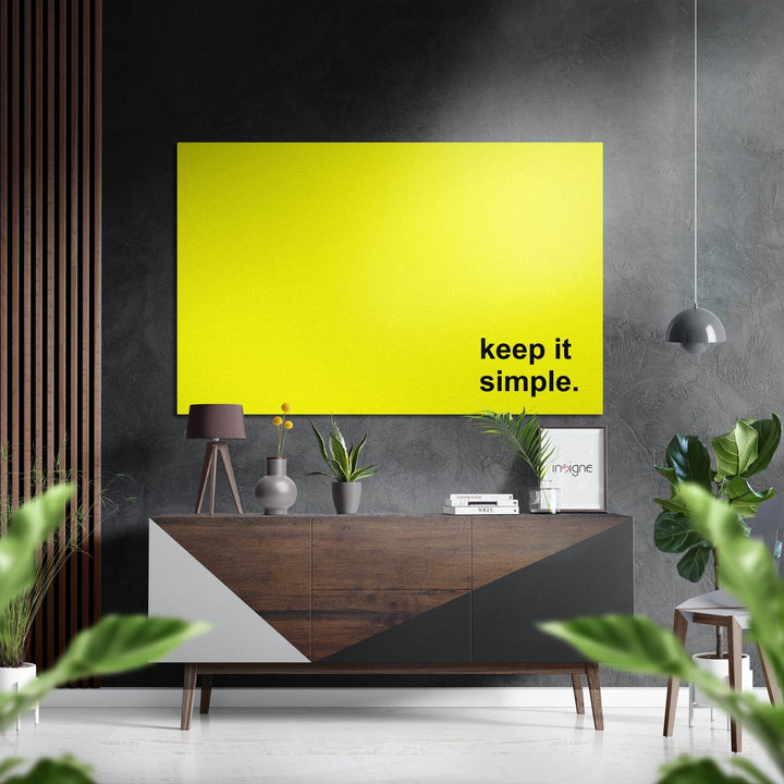 Keep It Simple Brushed Aluminum Dibond Wall Art.