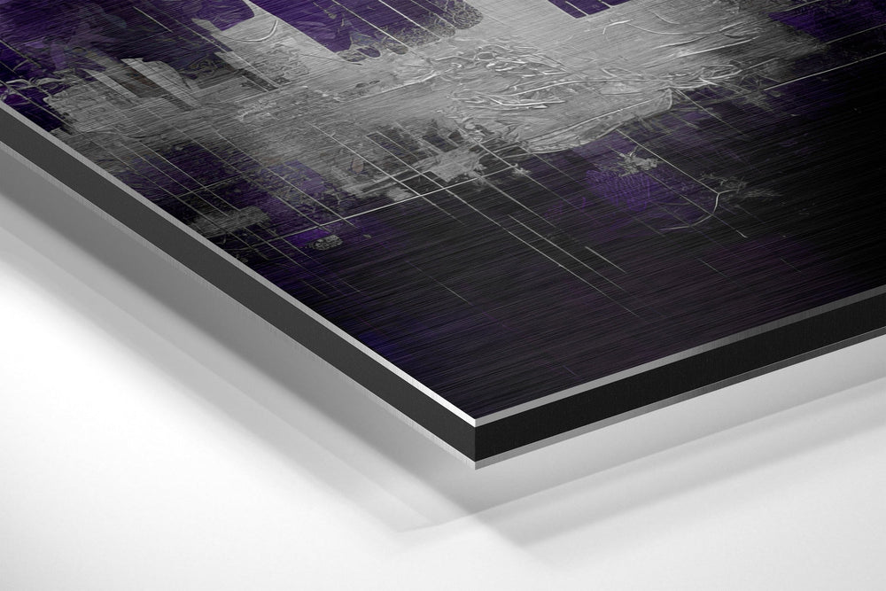 City Silhouette Brushed Aluminum Dibond Wall Art.