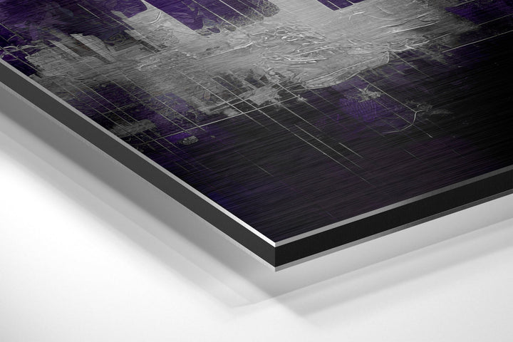 City Silhouette Brushed Aluminum Dibond Wall Art.