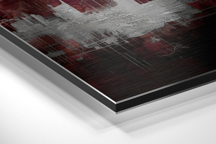 City Silhouette Brushed Aluminum Dibond Wall Art.