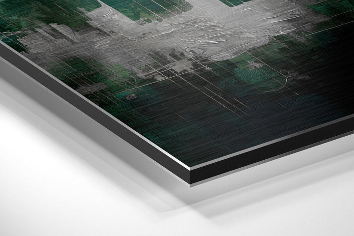 City Silhouette Brushed Aluminum Dibond Wall Art.