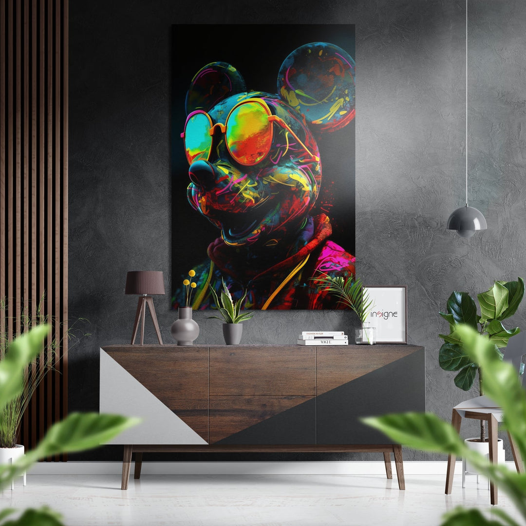 Mickey Mouse Brushed Aluminum Dibond Wall Art Insigne