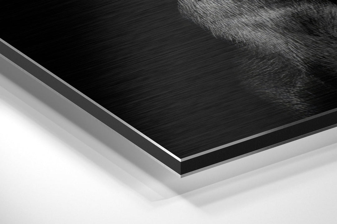 Dog and Gun Brushed Aluminum Dibond Wall Art.
