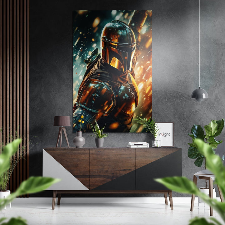 Mandalorian Brushed Aluminum Dibond Wall Art Insigne