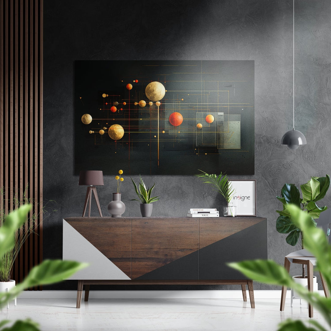 Spheres Brushed Aluminum Dibond Wall Art.