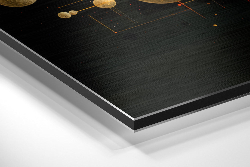 Spheres Brushed Aluminum Dibond Wall Art.