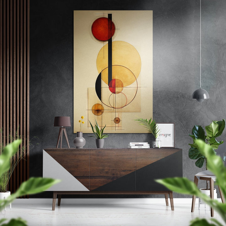Circles Brushed Aluminum Dibond Wall Art.