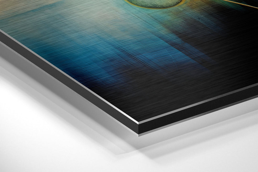Triangles Brushed Aluminum Dibond Wall Art.