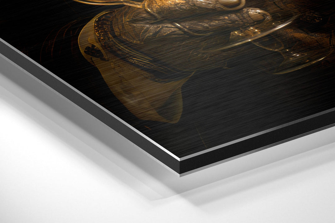 Tiger as a Gentleman Brushed Aluminum Dibond Wall Art.