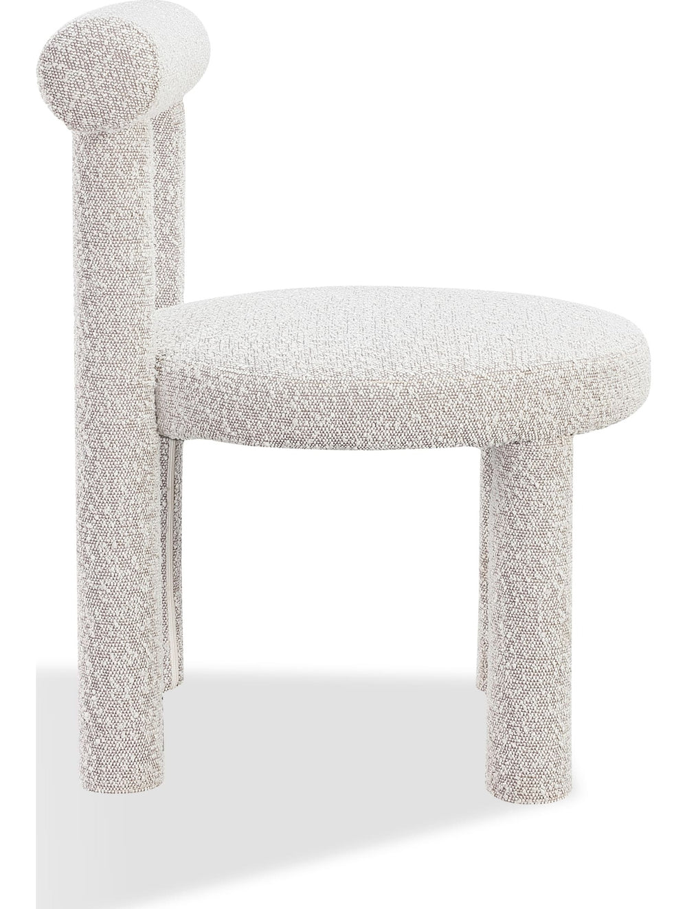 Addison Modern Dining Chair in Cotton Ball Boucle — product view on a white background