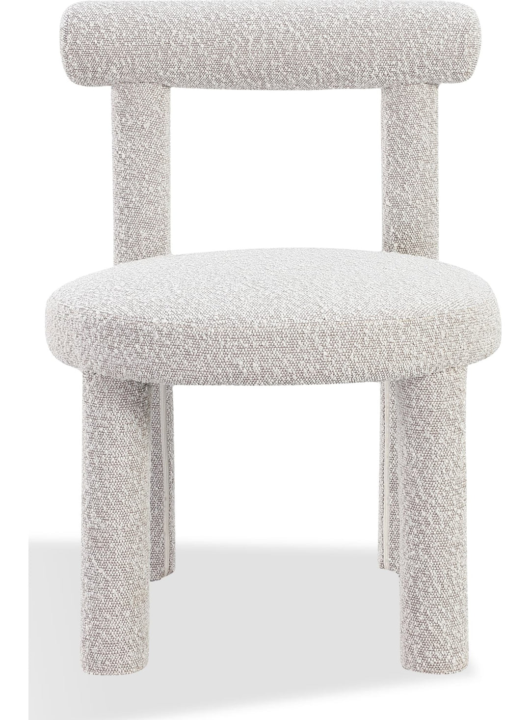 Addison Modern Dining Chair in Cotton Ball Boucle — product view on a white background