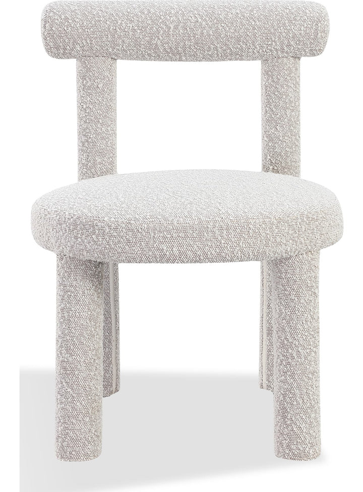 Addison Modern Dining Chair in Cotton Ball Boucle — product view on a white background